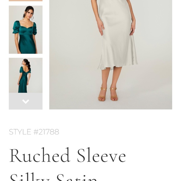 Silky Satin White Midi Dress - Picture 2 of 2